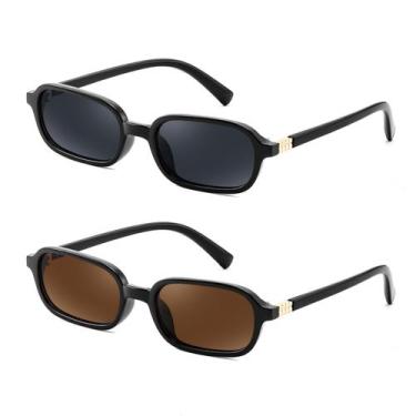 Imagem de Gafas de Sol FEISEDY Retro Rectangulares para Mujeres y Hombres B0282