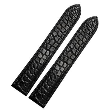 Imagem de FUKUZL Pulseira de relógio de couro de crocodilo, para relógio Cartier 20 mm, chave regata de couro, London Calibo, corrente feminina de 20 mm (preta, sem fivela, 24 mm)