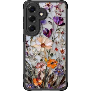 Imagem de DEENAKIN Capa fofa para Samsung Galaxy S26, capa rígida floral estética, compatível com Magsafe, capa protetora fina e moderna exclusiva etro coquete ocidental para mulheres e meninas, veias florais