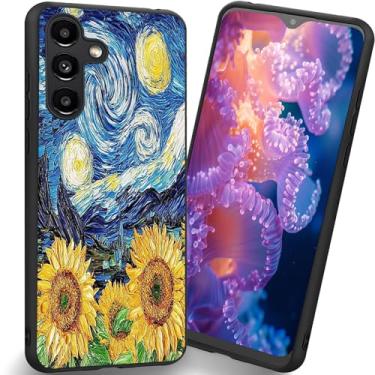 Imagem de RUUHLJLET Projetada para Samsung Galaxy S25 FE de 6,7 polegadas, a capa fosca macia oferece proteção total (girassol noturno estrelado)