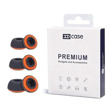 Imagem de Pontas auriculares para fones de ouvido Galaxy Buds 3 Pro, pontas de reposição de espuma viscoelástica premium, conforto de longa duração, isolamento de ruído superior (preto laranja) (P/M/G) (3 pares