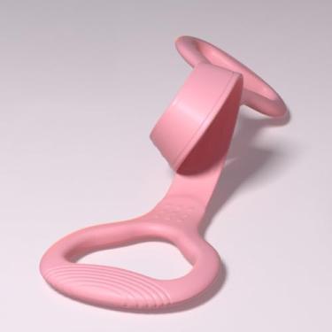 Imagem de 1 pulseira elástica de resistência figura-8 – perfeita para ioga, expansão de peito, alongamentos de braço e perna, equipamentos de fitness e acessórios esportivos de proteção rosa