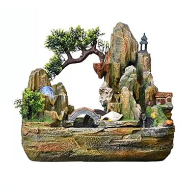 Imagem de ornamentais Fonte interna fonte de mesa cachoeira rockery árvores falsas relaxamento fonte de água fonte para casa e escritório relaxamento