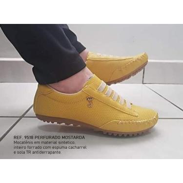Imagem de Tênis Feminino Mocatênis Confort - Clara Maria Shoes, Amarelo, 38