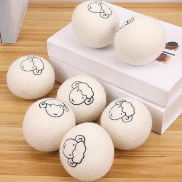 Imagem de 6 peças XXL bolas de secador, amaciante de tecido reutilizável, bolas de lavanderia
