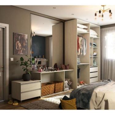 Imagem de Guarda Roupa Closet Modulado sem Portas, 3 Peças, 5 Gavetas, 2 Cabidei