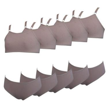 Imagem de Kit 5 Conjunto Infantil Calcinha e Sutiã Menina Algodão Tamanho:GCor:B
