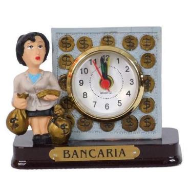 Imagem de Boneco Profissional Bancaria Miniatura C/ Relógio 8 Cm - Zona Livre