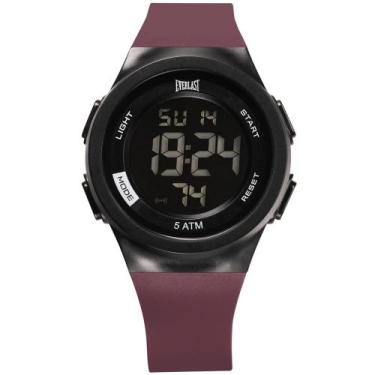 Imagem de Relógio Everlast Masculino Digital A Prova D'Agua Resistente, Vinho, Ú