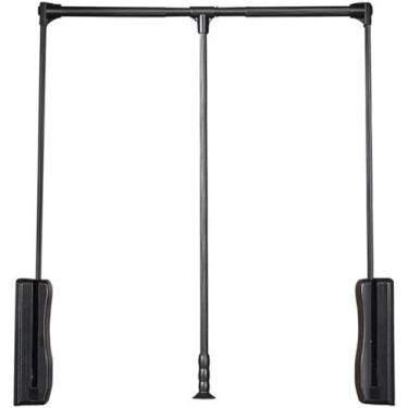 Imagem de Elevador de guarda-roupa ajustável para serviço pesado – varão de pendurar para baixo, organizador de roupas de retorno macio, suporte expansível para economia de espaço eficiente e fácil acesso às