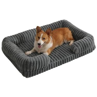 Imagem de Cama de Cão Gatos São Pet Colchonete ImpermeáVel e FáCil de Limpar Sofá de Cachorro de Espuma de MemóRia de Caixa Ovos(Dark gray,120X80X20cm)