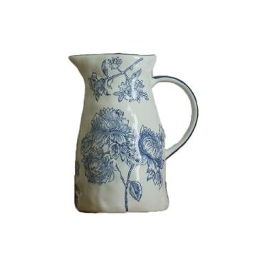Imagem de Vaso de porcelana azul e branco novo vaso de estilo chinês pequeno sala de estar arranjo de flores de cerâmica ornamentos retrô vasos de flores
