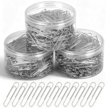 Imagem de 1200 clipes de papel jumbo, clipes de papel grandes de 5 cm, clipes de papel prateados para material escolar de escritório