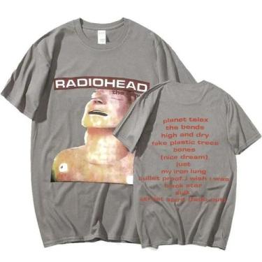 Imagem de Camiseta Vintage Oversize De Rock Band Radiohead Para Homens, 100% Alg
