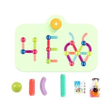 Imagem de Conjunto De Blocos De Construção Magnéticos Educacionais Montessori Pa