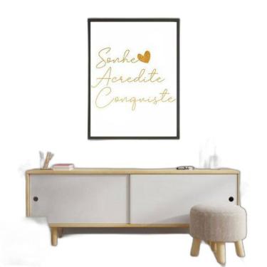 Imagem de Quadro Sonhe, Acredite, Conquiste 45X34Cm Moldura Preta