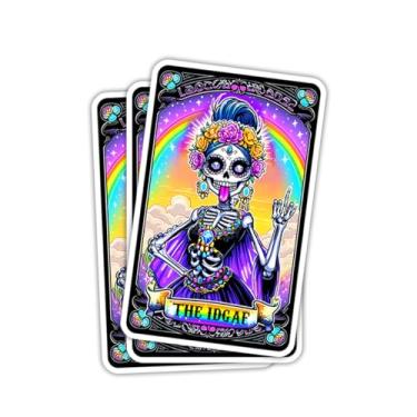 Imagem de Adesivo de cartão de tarô IDGAF, decalque de vinil sarcástico engraçado para adolescentes, adultos, homens, mulheres, mães, pais, leitores de tarô, bruxas, pagãos, presente para amigos, colegas de