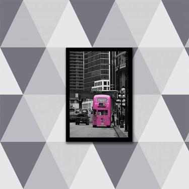 Imagem de Quadro Fotografia Ônibus Rosa 24X18Cm