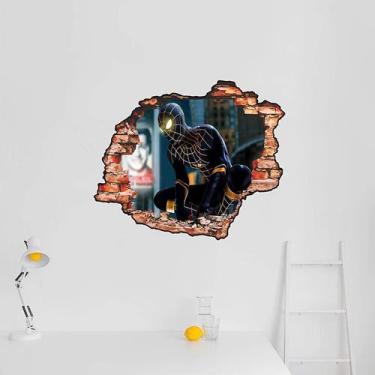 Imagem de Adesivo De Parede Buraco Falso Homem Aranha Mod12 - Lojinha Da Luc Ade