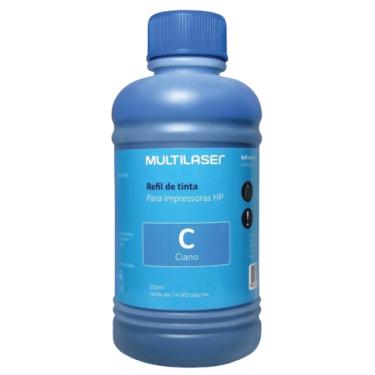 Imagem de Refil de Tinta para Cartucho Impressoras HP com 250ml Ciano Multilaser - RF010