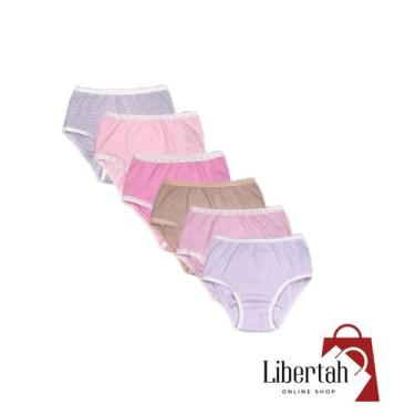 Imagem de Kit 6 calcinha infantil sortidas meia malha luna ref 027, 6, Sortido