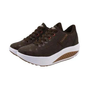 Imagem de Tênis Casuais Respiráveis Para Mulheres, Confortáveis, Com Salto Wedge