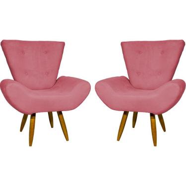 Imagem de Kit 2 Poltronas Decorativa Para Sala Recepção Manicure Consultório Escritório Emilia Suede