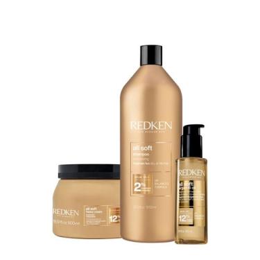 Imagem de Kit Redken All Soft Shampoo Máscara 500 Óleo Capilar (3 produtos)