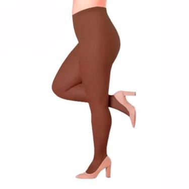 Imagem de Meia Calça Plus Size Clássica Fina Fio 20 Loba Lupo Adulto, Cafe, XG