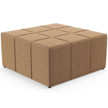 Imagem de Puff Decorativo Para Sala De Estar Quadrado Milano 90x90cm W01 Bouclê 