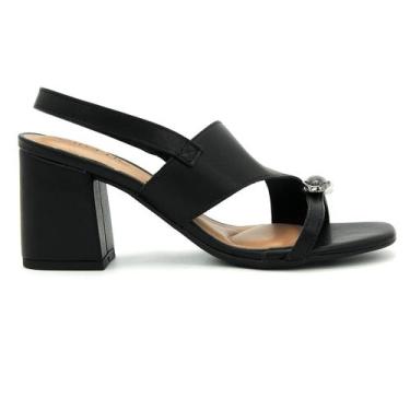 Imagem de Sandalia Feminina Beira Rio Original Salto Casual Social 243, 36, Pret