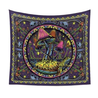 Imagem de Tapeçaria, cogumelo, estética de sala de parede, 150x130cm, microtecid