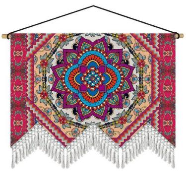 Imagem de Tapeçaria, mandala, estética de sala de parede, 65x45cm, microtecido -