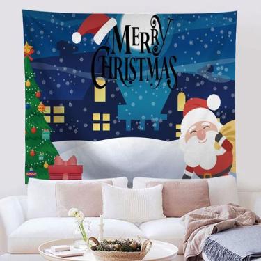 Imagem de Microtecido de parede Tapeçaria Feliz Natal 200x150cm - yiweisai