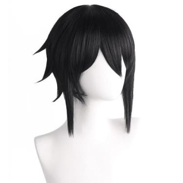 Imagem de Peruca de cosplay preta Butlers Sebastians Michaelis 35cm - yiweisai