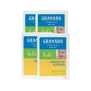 Imagem de 4 Sabonete em Barra de Glicerina Granado Bebê Tradicional 90g