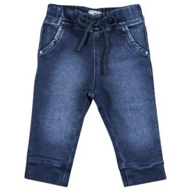 Imagem de Calça Look Jeans Jogger Moletom Jeans - G - UNICA-Masculino