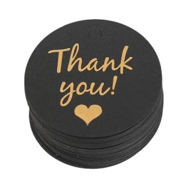 Imagem de 50 peças estampagem obrigado etiquetas de cartão de papel embalagem de