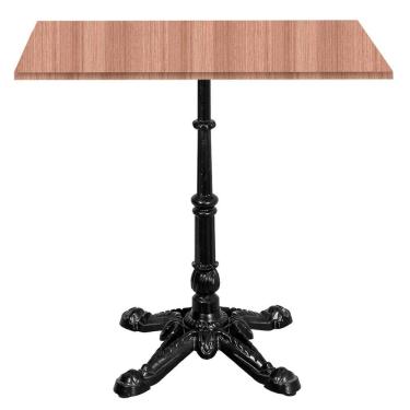 Imagem de Base De Mesa Apus Em Ferro Preto 75 Cm (alt) Tampo Mdp Quadrado Noce Nat 60cm (larg) X 2,5cm (alt)