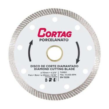 Imagem de Disco Diamantado 110mm Porcelanato 4.3-8 - Cortag Turbo Para Cerâmica