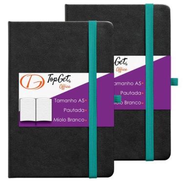 Imagem de Kit 2x Caderneta Collection 14x21cm 80 Fls Pautadas Preto e Azul - Top