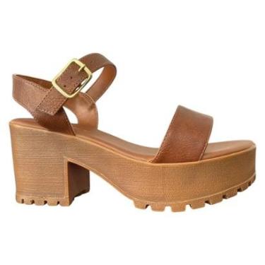 Imagem de Sandália Quiz Plataforma Tratorada Confortável e Estilosa-Feminino