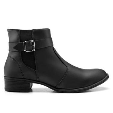Imagem de Bota Moderna Casual Feminina Confortável Zíper Lateral Cano Curto Salto Baixo Dia A Dia...