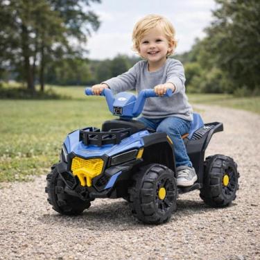 Imagem de UNITOYS Quadriciclo Elétrico Infantil 6V Adventure Azul e Verde com Ba