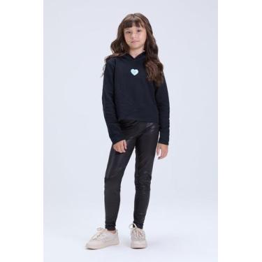 Imagem de Conjunto Infantil Feminino de Inverno Moletom Cropped Coração e Leggin