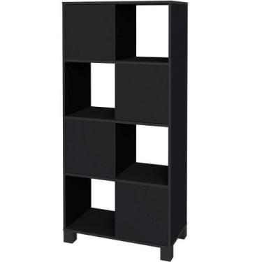 Imagem de Armário Multiuso 02 Portas Com Nichos Wally A02 Preto - LYAM DECOR