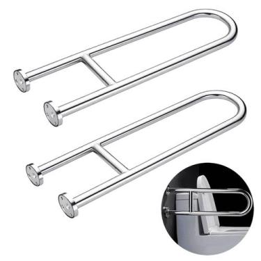 Imagem de Kit 2 Barras De Apoio Em U 60cm Para Vaso Sanitário Idoso - Imaginei C