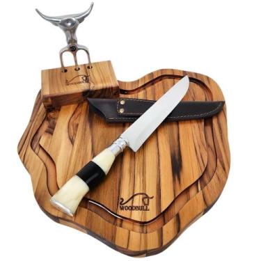 Imagem de Kit Churrasco Personalizado Artesanal BBQ Forever - WOODBULL