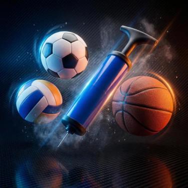 Imagem de Kit 2 Bombas De Ar Para Encher Bola De Futebol Volei E Baquete Portati