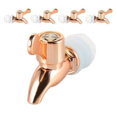Imagem de Kit 5 Torneiras Para Suqueira Dispenser Plástico Rosé Gold Luxo Filtro